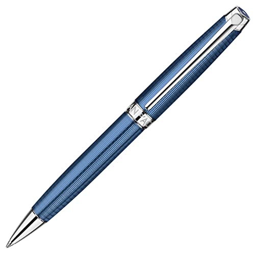 Caran d-ache Genfer Grand Twist Reign Ballpoint Pen fein/mittel blau 1pièce (S) - Kugelschreiber (Twist Reign Ballpoint Pen, Blau, Blau, fein/mittel, rund, silber)