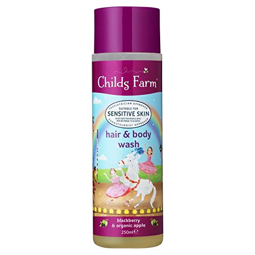 Childs Farm Haar- und Körperwaschmittel für Blackberry und Apfel, 250 ml, 6 Stück