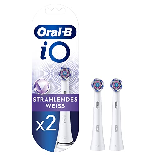Oral-B iO Strahlendes Weiss Aufsteckbürsten für elektrische Zahnbürste, 2 Stück, Oral-B’s beste Zahnreinigung, Zahnbürstenaufsatz für Oral-B Zahnbürsten