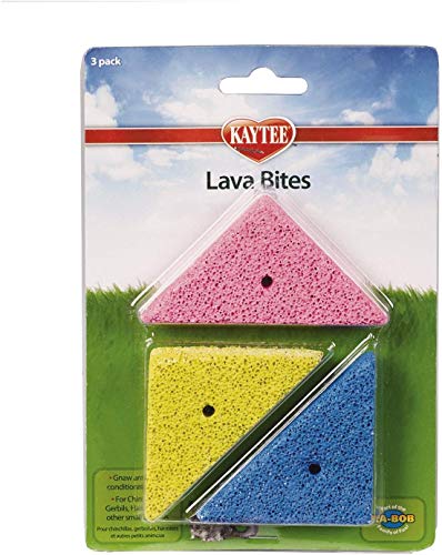 Kaytee (4 Pack) Lava Bites 3 Count Teething Triangle Chew Toys Small Animals