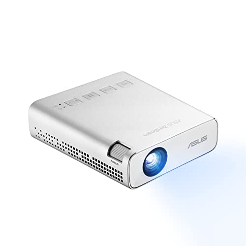 ASUS ZenBeam E1R Mini LED-Projektor, WVGA (854 x 480), bis zu 4 Stunden Videowiedergabe, WiFi, Power Bank, USB Type-A, HDMI, Weiß