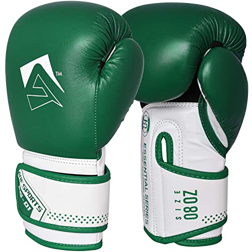 AQF Boxhandschuhe Für Boxen Und Box Training Box Handschuhe MMA, UFC Boxing Gloves Kickboxen Punching Sparring Boxsack Sandsack Muay Thai (Grün, 16oz)