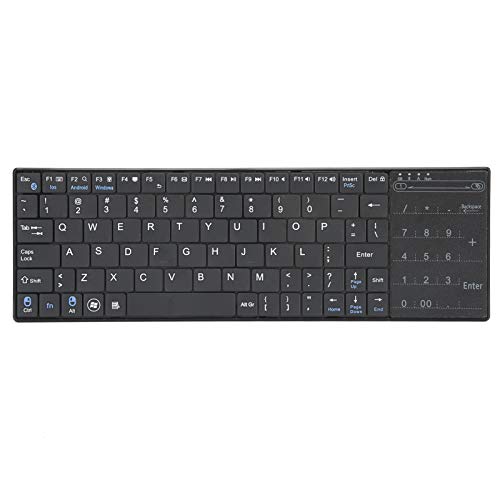 Schwarze Silent Business Mute-Tastatur, drahtlose ultradünne Bluetooth-Tastatur mit integriertem Touchpad für Windows / für Android / für OS X / für iOS