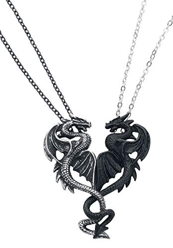 Alchemy Gothic Draconic Tryst Unisex Halskette schwarz/silberfarben