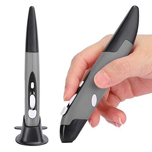 Byged Drahtloser Mausstift, USB 2.4G Plug & Play Computer Stift Maus & Stift Ergonomisches Design Maus für Laptop Tablet(grau)