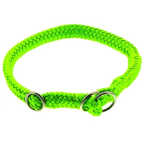 Dinoleine Hunde-Halsband/Stoppwürger, Größenverstellbar, Polyester, Größe: L/ 60 cm, Neongrün, 231104