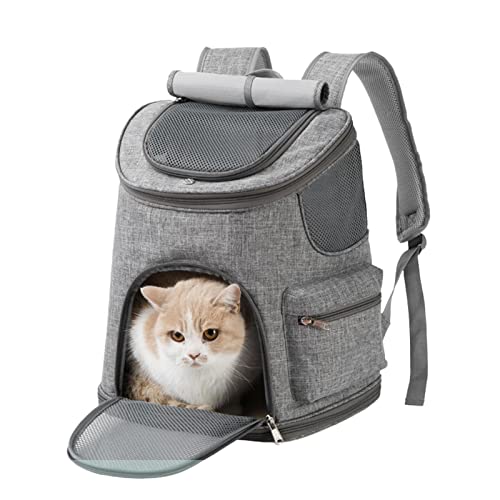 C/Y Hunderucksack-Box - Zusammenklappbare tragbare Reisetasche für Sicherheit mit internem Sicherheitsgurt - Faltbare Reisekatzenbox mit internem Sicherheitsgurt für kleine mittelgroße Katzen Hunde