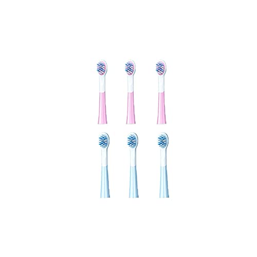 Shenghao Yige Store CHildren Zahnbürstenkopf, passend für S300 Ultraschall-elektrische Zahnbürste, passend für elektrische Zahnbürstenköpfe (Farbe: 3 rosa 3 blau)