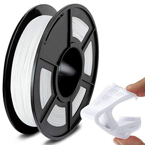 SUNLU - Flexibles TPU Filament 1,75mm für 3D Drucker 500g/Spule, Maßgenauigkeit +/- 0,03mm, weiß
