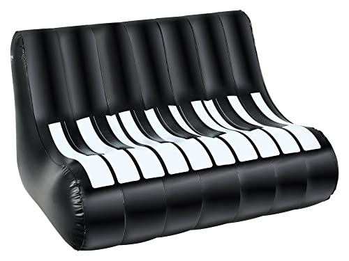 Stagecaptain IF-12088 Aufblasbares Sofa Piano-Design - Couch aus PVC - Für 2 Personen - Ideal für Festivals, Camping, Garten, Proberaum oder Wohnzimmer - Abmessungen: ca. 127 x 75 cm