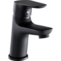 FACKELMANN Einhebelmischer Oxford Schwarz matt/hochwertiger Wasserhahn für Zuhause/Moderne Armatur für Waschbecken/Elegante Optik fürs Bad und Gäste-WC/Farbe: matt schwarz/Höhe: ca. 16 cm