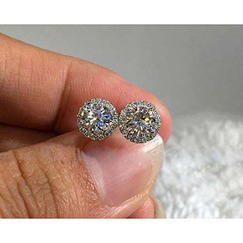 BAJIE Ohrring massiv S925 Granat weibliche Ohrringe Exquisite Sterling Silber 925 Schmuck Naturdiamant Edelstein