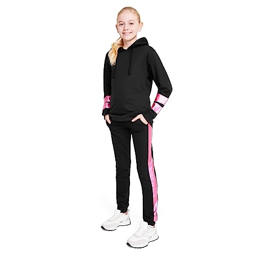 CityComfort Jogginganzug Kinder Mädchen Trainingsanzug Teenager Kapuzenpullover und Jogginghose Set (Leuchtend Rosa, 11-12 Jahre)