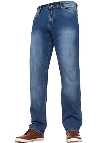 Enzo Herren Straight Leg Jeans, blau, 36 W/34 L