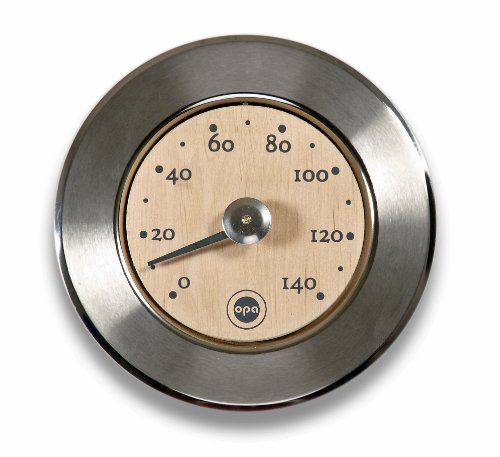 OPA Stainless & Wood Sauna Thermometer - Finnish Design -