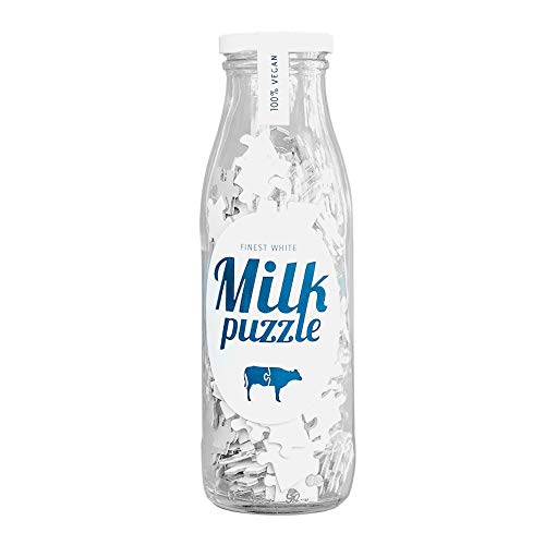 Monsterzeug Kniffliges Milchpuzzle in Glasflasche, Weißes Puzzle, Milch Puzzle als lustiger Scherzartikel, Spaßgeschenk mit 517 Teilen