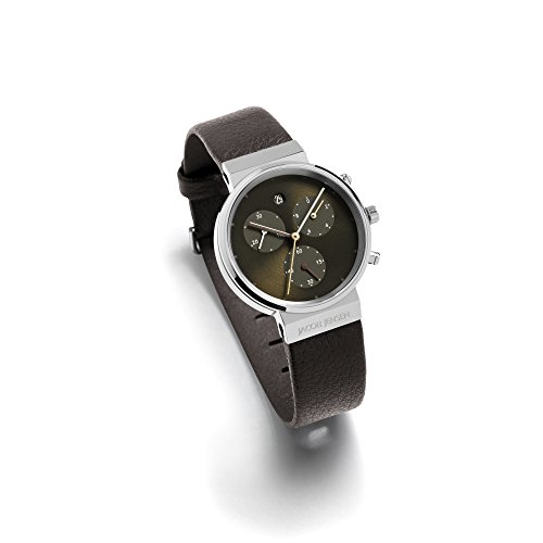 Jacob Jensen Damen Chronograph Quarz Uhr mit Leder Armband 614