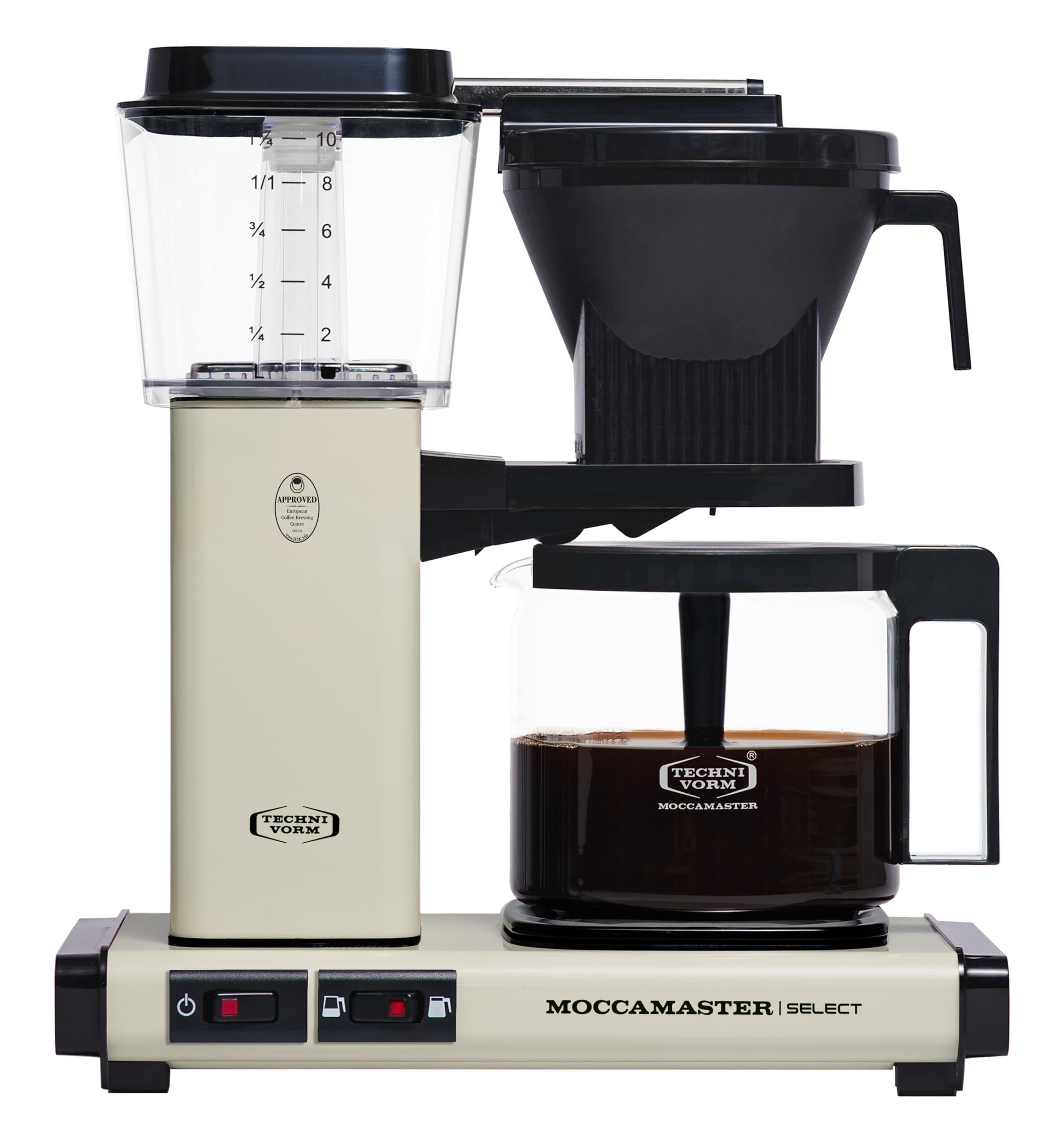 Moccamaster KBG Select, Kaffeemaschine, Retro Kaffeemaschine, Filterkaffee, Off-White, 1.25L