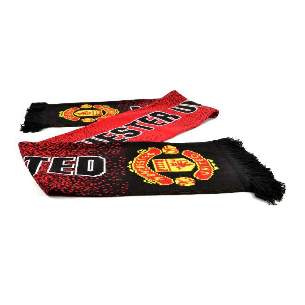 Manchester United Football Club Speckeled Scarf Jacquard Knit Badge Official