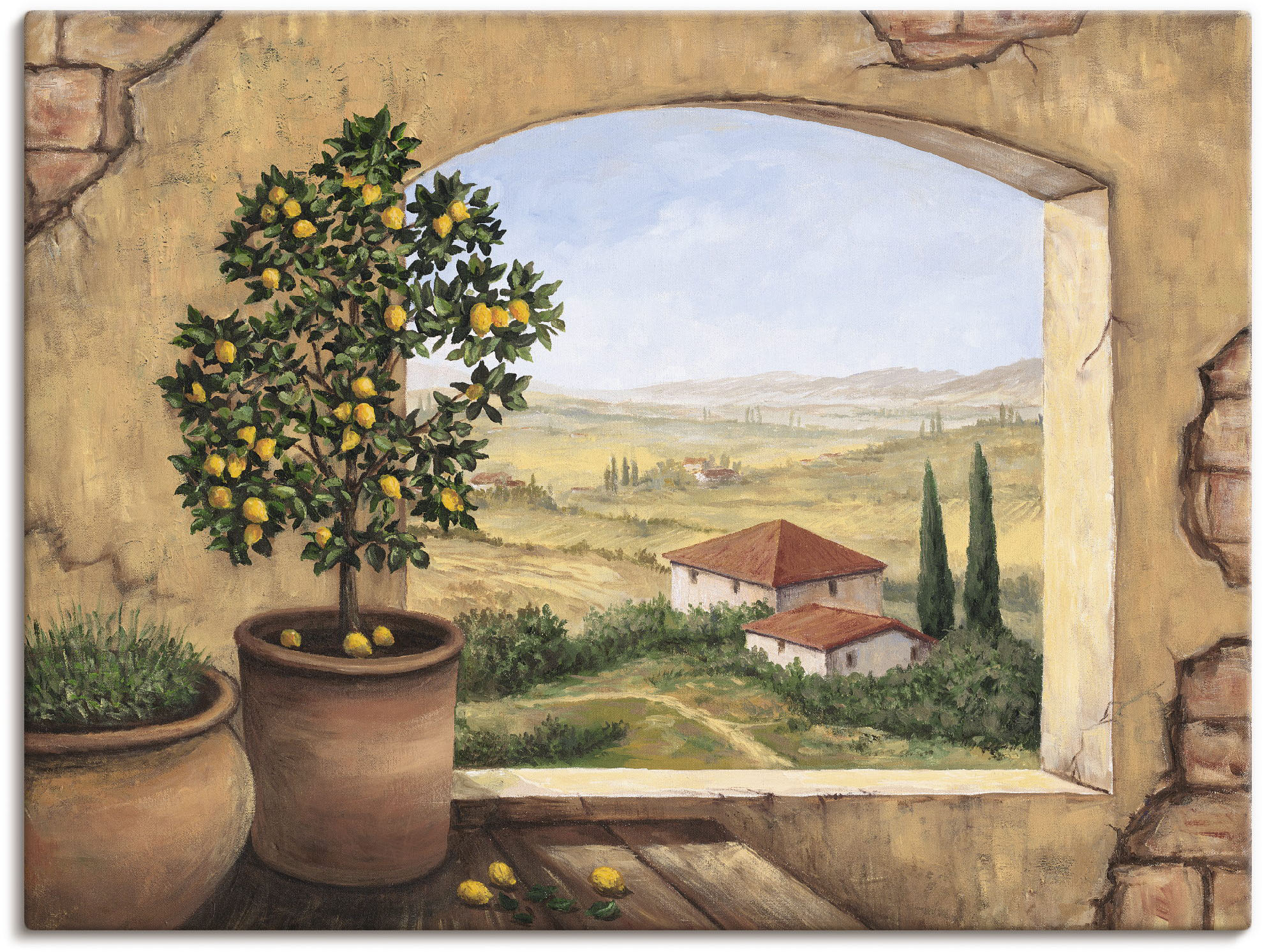 Artland Wandbild "Fenster in der Toskana", Fensterblick, (1 St.)