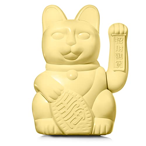 Lucky Cat Large | Yellow - große, gelbe Winkekatze | Deko Katze im japanischen Maneki Neko Design 30 cm hoch