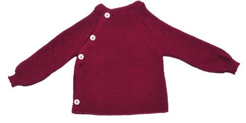 Reiff Strck Reläx Baby Uni Schlüttli Wickelpullover Merinoschurwolle kbT (74/80, Beere)