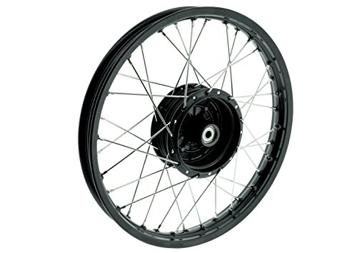 Speichenrad schwarz-Edelstahl passend für Simson S51 Schwalbe 1,5x16 Zoll, verstärkt