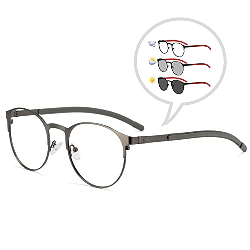 ZYFA Lesebrille Unisex,Selbsttönende Lesebrille mit UV-Schutz,Brille mit Tönung,Lesehilfe Sehhilfe Damen Herren