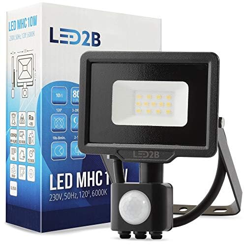 ekobi Kobi LED-2B MH Außen Strahler Flutlicht 30W 2400lm 230V, Aussenlampe mit Bewegungsmelder LED Wasserdicht Fluter Kaltweiß, Superhell Energiesparende Außenbeleuchtung, (watts, 30)