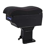 YZBH Für T-oyota IQ Armlehnenbox Auto-Armlehnen-Innenteile Aufbewahrungsbox Mit USB-L-E-D-Licht Autodekoration (Color : Rote Linie)