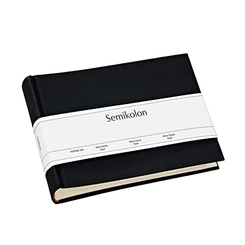 Semikolon (350983) Album Small black (schwarz) - Foto-Album mit 80 Seiten - Foto-Buch mit cremeweißem Fotokarton - Format: 21,5 x 16 cm