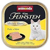 animonda Vom Feinsten Adult Katzenfutter, Nassfutter für ausgewachsene Katzen, mildes Menü, Pute + Käse, 32 x 100 g