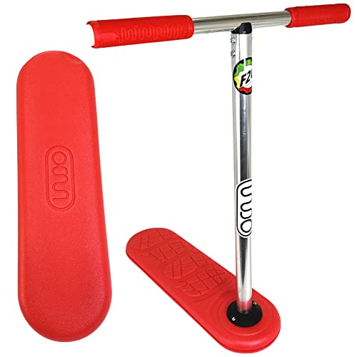 Indo 2.0 Trampolin Stunt-Scooter I 40 - 79cm Gesamthöhe I Indoor & Outdoor I Trick I Trainer I+ Fantic26 Sticker (X70 570 H=60cm Rot)