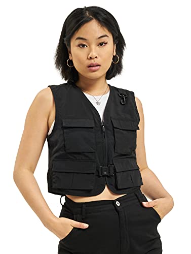 Urban Classics Damen Ladies Short Tactical Vest Jacke, Black, M
