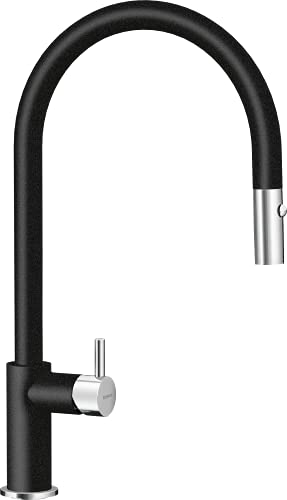 Schock küchenarmatur hekate mit ausziehbarem auslauf schwarz | hochdruck