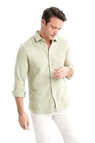 DeFacto Herren W7832AZ Tunic Shirt, LT.Khaki, L
