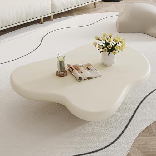 Japanischer niedriger Kotatsu-Tisch, Cloud-Teetisch, Couchtisch aus Holz, weißer Bodentisch zum Sitzen auf dem Boden, 100 x 69 x 30 cm (39 x 27 x 16 Zoll)