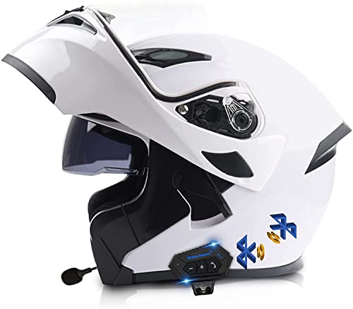 Klapphelm Modularer Motorradhelm,Integrierter Bluetooth Gegensprechanlage + FM Klapphelm Integralhelm,Vier-Jahreszeiten-Motorrad-Helm Für Männer Und Frauen,ECE-Zertifiziert