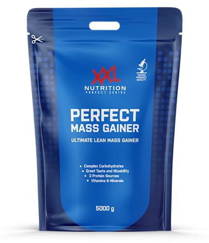 XXL Nutrition - Perfect Mass Gainer - Komplexe Kohlenhydrate aus Hafer- und Buchweizen, Hochwertige Proteinquellen, Kein Zugesetzter Zucker, Weight Gainer - 5000 Gramm - Schokolade