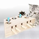 Haokaini Katzenspielzeug Maus Schlag Maulwurf Maus Interaktives Spielzeug Kätzchen Jagd Spielzeug Puzzle Box mit Cartoon Maus Katze Schlag Spiel für Katze Spielen Kratzbiss