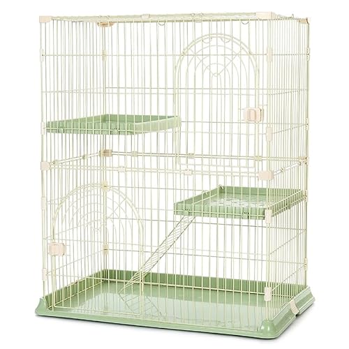 Katzenkäfig for den Innenbereich, großer Trainingsplatz, kein Geruch, Katzenzaun, dicker Draht, stabil, doppellagig, großer Raum, Frettchenkäfig, Katzentransportbox, ideal for 1 bis 2 Katzen ( Color :