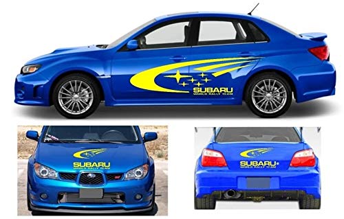 myrockshirt Subaru Aufkleber Set 4- Teilig `+ Testaufkleber "Estrellina-Glückstern", Gedruckte Montageanleitung - Xxl