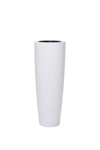 VIVANNO Pflanzkübel exklusiv Fiberglas PILA weiß matt (37x 100 cm)