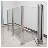 LXLZYXSF Glas Geländerpfosten Glashalter Edelstahl 60 70 80 90 100 110 120 130 140 150 cm Hoch Glas-Baluster-Geländerpfosten Plattform 10/12 Mm Dicke Platte Balustrade-Säule, Balkon Dachboden