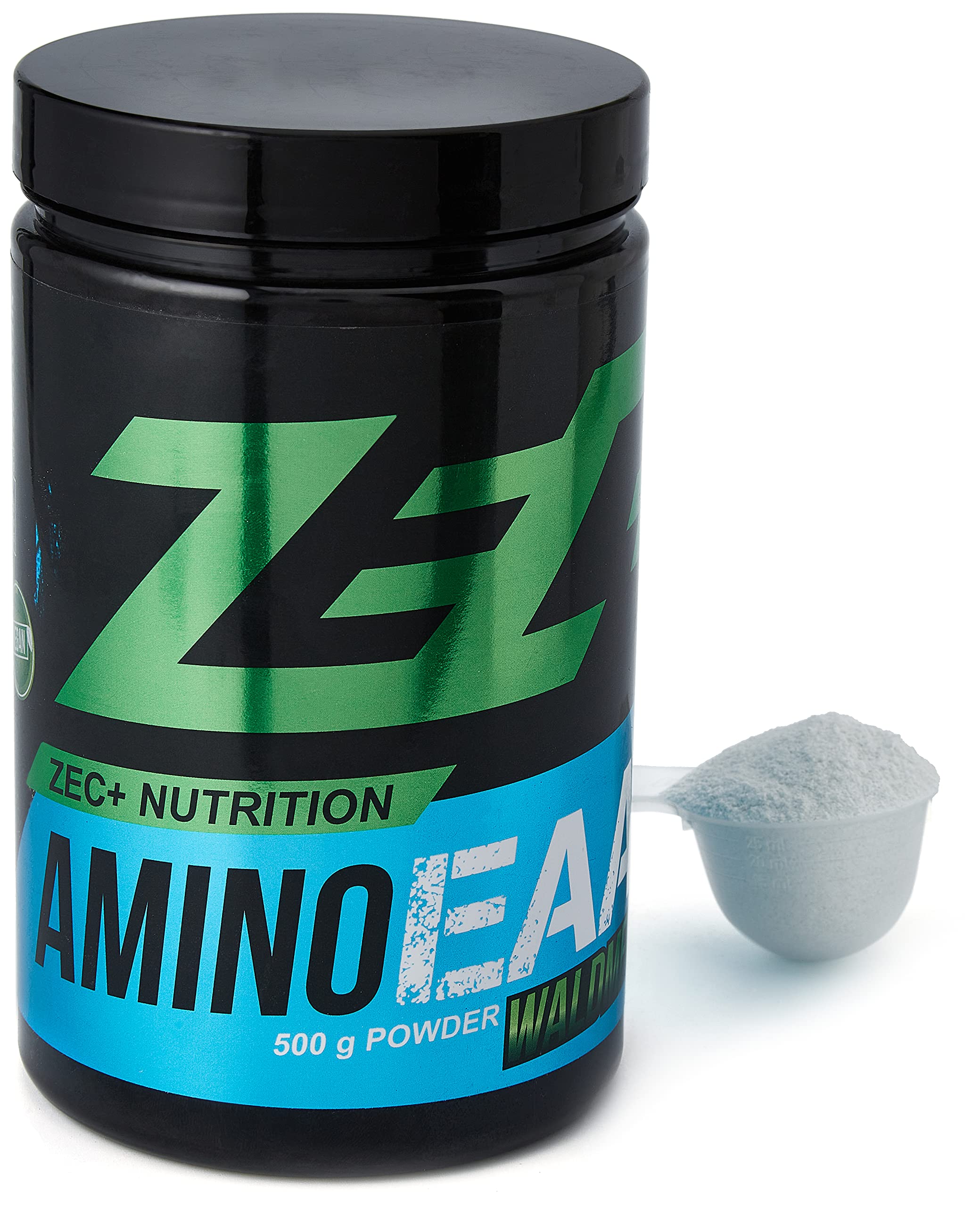 Zec+ Nutrition Amino EAA Pulver – 500g, Geschmack Waldmeister │ Aminosäuren Pulver mit EAAs & BCAAs