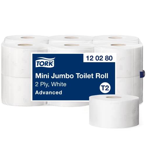Tork toilettenpapier advanced mini jumbo rolle 2-lagig 10cmx170m weiß