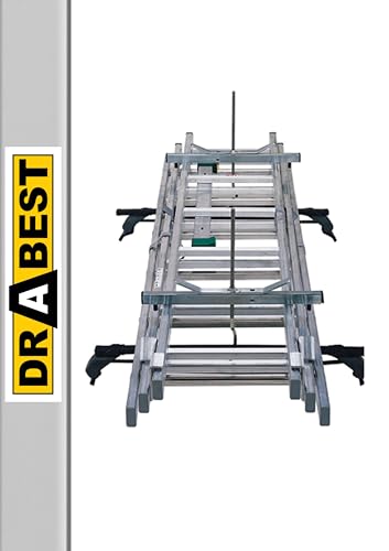 DRABEST - Leiterklemmen - Leiterhalter für Dachträger Universal - Auto Halterung für Klappleiter - Leitergriff - Leiterhalterung - Klammer für Fahrzeug aus Stahl und Aluminium