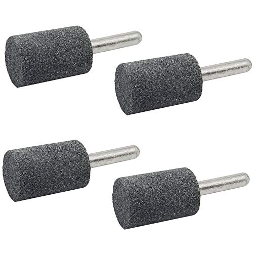 4 x 20 mm Stein-Drehschleif-Bits mit 1/4-Zoll-Schaft, Aluminiumoxid-Montage-Schleifpunkt zum Schleifen, Polieren, Entgraten von Eisenmetallen (4 x 6 x 20 Zylinderkopf)