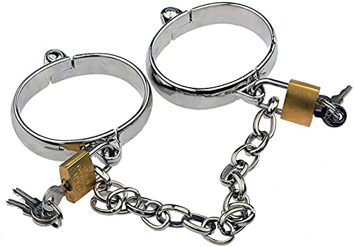 Ein Paar Metall Ovale Restraint Handschellen Sex Spielzeuge für Paare, BDSM Bondage Stahl Handfesseln Fußschellen Cuffs SM Rollenspiel Kostüm Zubehör,Weiblich hand