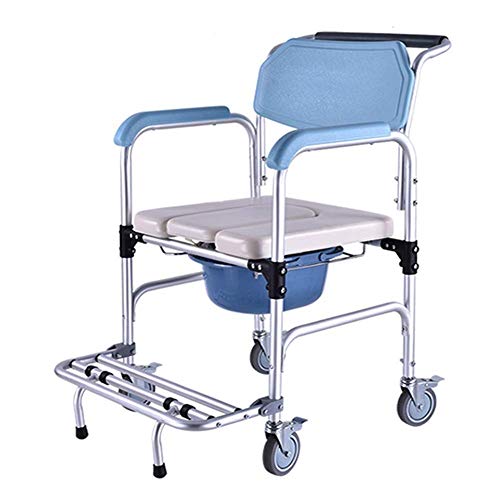 AOLI Bad Stuhl, Duschstuhl, Mobil Rollstuhl Rückenlehne, WC, Rollstuhl, Gepolsterte Sitz - geeignet für ältere Menschen, schwangere Frauen, Kinder, Menschen